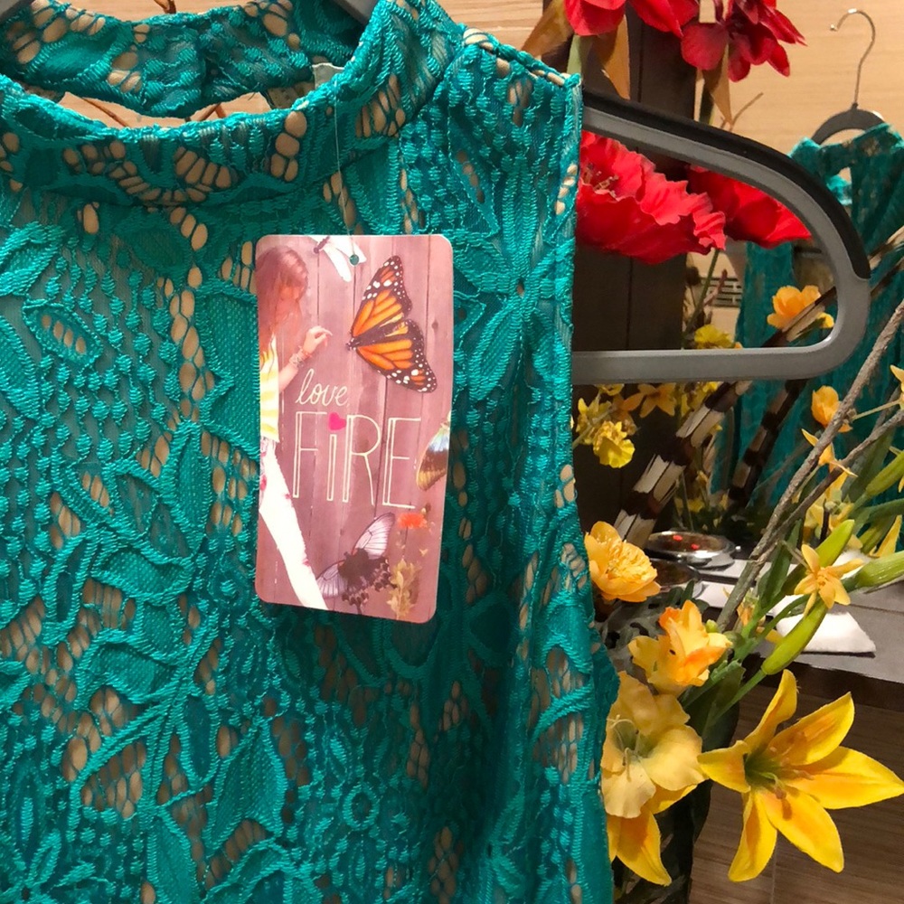 Lace Dress, Green, SM
